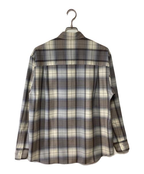 AURALEE（オーラリー）AURALEE (オーラリー) SUPER LIGHT WOOL CHECK SHIRT アイボリー×グレー×ブラウン サイズ:3の古着・服飾アイテム