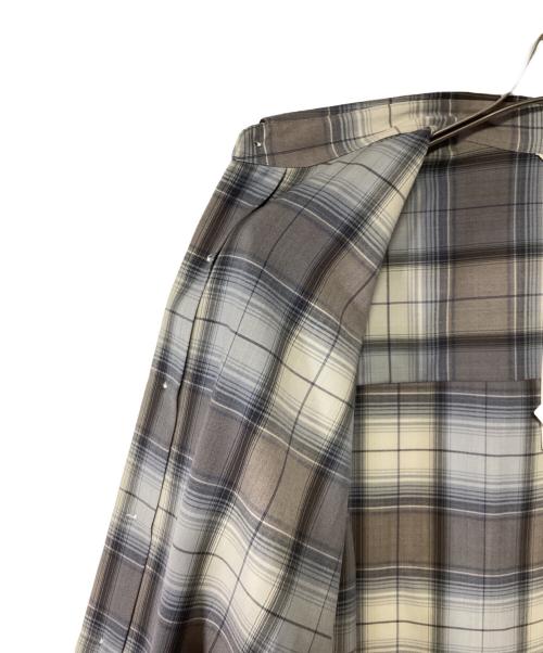 AURALEE（オーラリー）AURALEE (オーラリー) SUPER LIGHT WOOL CHECK SHIRT アイボリー×グレー×ブラウン サイズ:3の古着・服飾アイテム