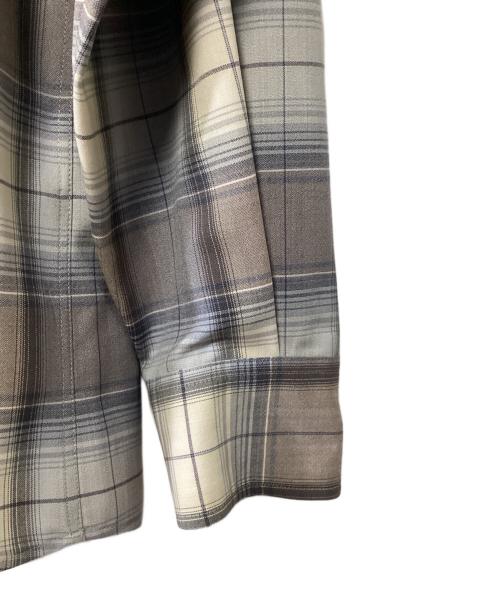 AURALEE（オーラリー）AURALEE (オーラリー) SUPER LIGHT WOOL CHECK SHIRT アイボリー×グレー×ブラウン サイズ:3の古着・服飾アイテム
