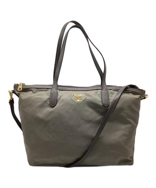 PRADA（プラダ）PRADA (プラダ) 2WAYバッグ カーキの古着・服飾アイテム