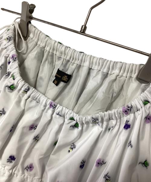 DRAWER（ドゥロワー）DRAWER (ドゥロワー) ジャガード タフタ イージー ロング スカート ホワイト サイズ:36の古着・服飾アイテム