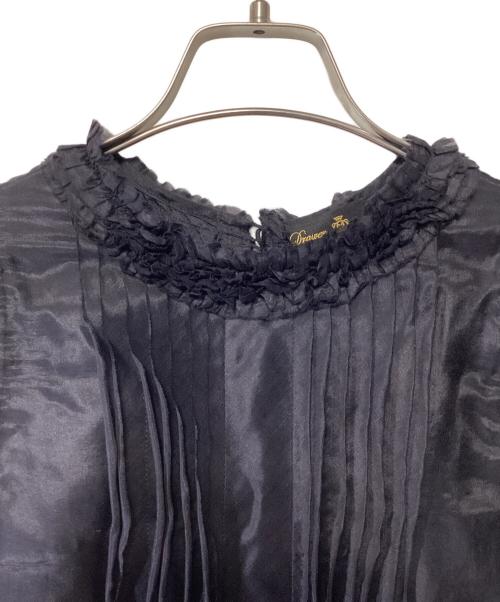 DRAWER（ドゥロワー）DRAWER (ドゥロワー) フリルピンタックブラウス ブラック サイズ:38の古着・服飾アイテム