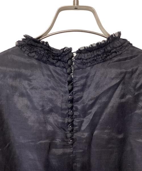 DRAWER（ドゥロワー）DRAWER (ドゥロワー) フリルピンタックブラウス ブラック サイズ:38の古着・服飾アイテム