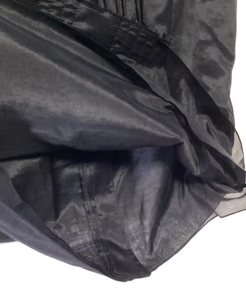 DRAWER（ドゥロワー）DRAWER (ドゥロワー) フリルピンタックブラウス ブラック サイズ:38の古着・服飾アイテム