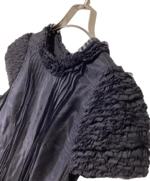 DRAWER（ドゥロワー）DRAWER (ドゥロワー) フリルピンタックブラウス ブラック サイズ:38の古着・服飾アイテム