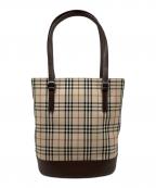 BURBERRYバーバリー）の古着「トートバッグ」｜ベージュ×ブラウン