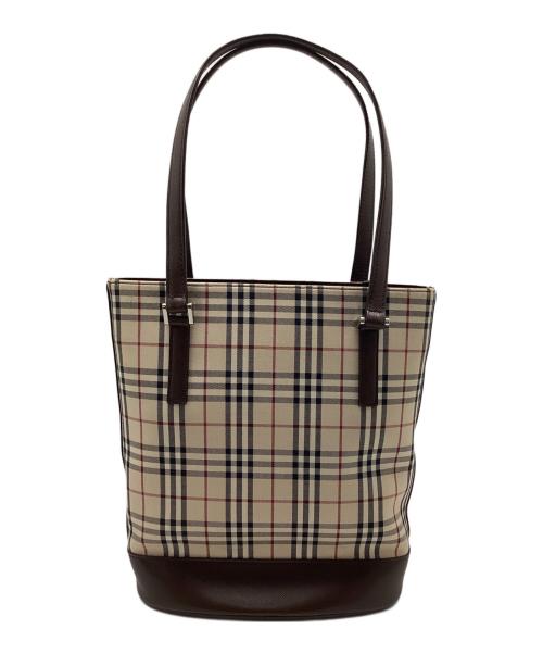 BURBERRY（バーバリー）BURBERRY (バーバリー) トートバッグ ベージュ×ブラウンの古着・服飾アイテム