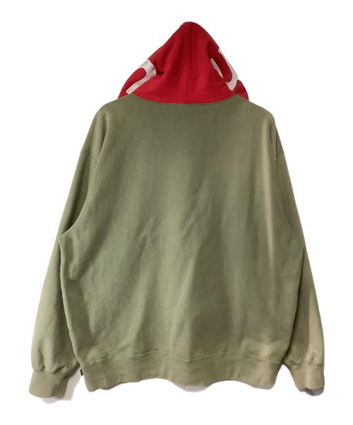 SUPREME（シュプリーム）SUPREME (シュプリーム) プルオーバーパーカー レッド×カーキ サイズ:XLargeの古着・服飾アイテム