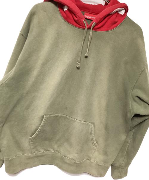 SUPREME（シュプリーム）SUPREME (シュプリーム) プルオーバーパーカー レッド×カーキ サイズ:XLargeの古着・服飾アイテム