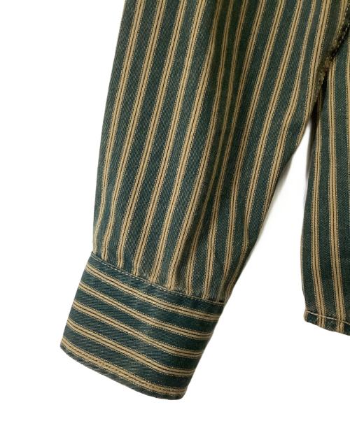 karaku（カラク）karaku (カラク) シャツジャケット グリーン×ブラウン サイズ:XLの古着・服飾アイテム