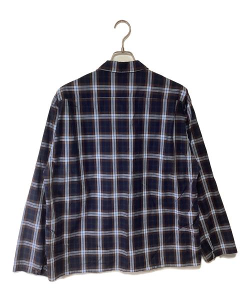 TONE（トーン）TONE (トーン) 長袖シャツ ネイビー×ブラウン サイズ:3の古着・服飾アイテム