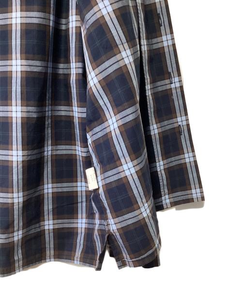 TONE（トーン）TONE (トーン) 長袖シャツ ネイビー×ブラウン サイズ:3の古着・服飾アイテム