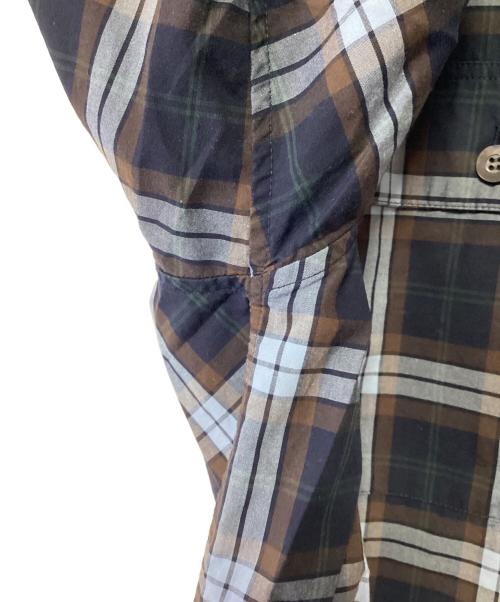 TONE（トーン）TONE (トーン) 長袖シャツ ネイビー×ブラウン サイズ:3の古着・服飾アイテム