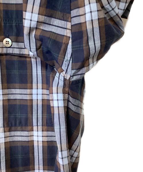 TONE（トーン）TONE (トーン) 長袖シャツ ネイビー×ブラウン サイズ:3の古着・服飾アイテム