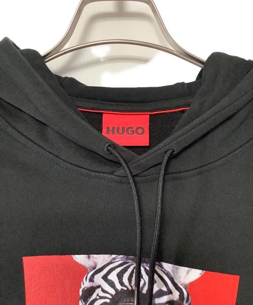 HUGO BOSS（ヒューゴ ボス）HUGO BOSS (ヒューゴ ボス) プルオーバーパーカー ブラック サイズ:XLの古着・服飾アイテム
