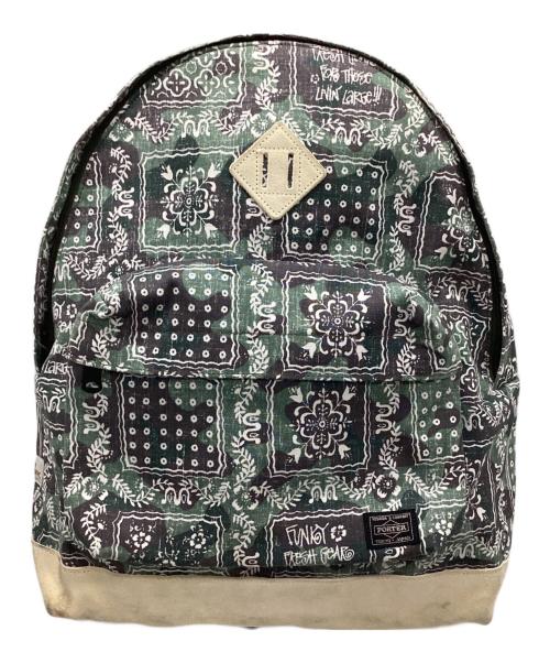 PORTER（ポーター）PORTER (ポーター) stussy (ステューシー) reyn spooner (レイン スプナー) リュック グリーン×アイボリーの古着・服飾アイテム
