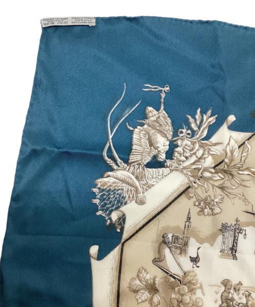 HERMES（エルメス）HERMES (エルメス) シルクスカーフ 	カレ70 ネイビーの古着・服飾アイテム