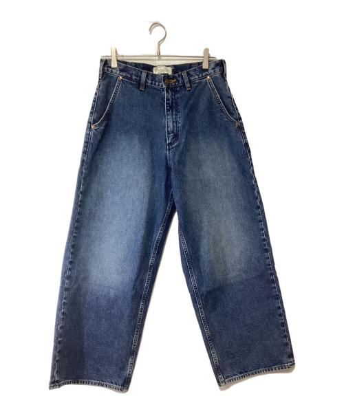 Wrangler（ラングラー）Wrangler (ラングラー) UNFOLLOW/FOLL (アンフォロー) ワイドデニムパンツ ブルー サイズ:Sの古着・服飾アイテム