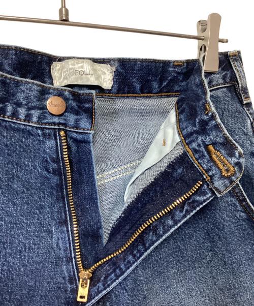 Wrangler（ラングラー）Wrangler (ラングラー) UNFOLLOW/FOLL (アンフォロー) ワイドデニムパンツ ブルー サイズ:Sの古着・服飾アイテム