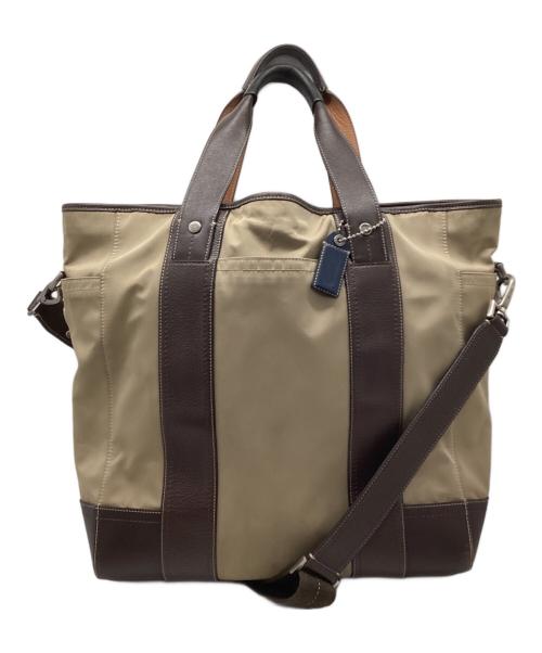 COACH（コーチ）COACH (コーチ) 2WAYトートバッグ ベージュ×ブラウンの古着・服飾アイテム