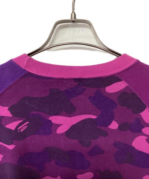 BAPE BY A BATHING APE（ベイプバイアベイシングエイプ）BAPE BY A BATHING APE (ベイプバイアベイシングエイプ) 半袖スウェット パープル×ピンク サイズ:Lの古着・服飾アイテム