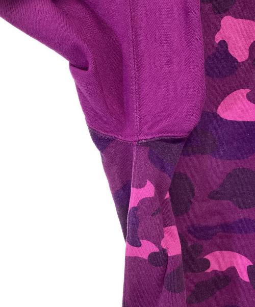 BAPE BY A BATHING APE（ベイプバイアベイシングエイプ）BAPE BY A BATHING APE (ベイプバイアベイシングエイプ) 半袖スウェット パープル×ピンク サイズ:Lの古着・服飾アイテム
