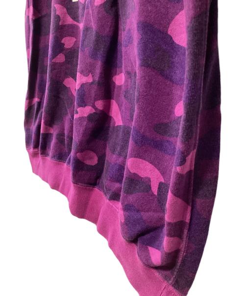 BAPE BY A BATHING APE（ベイプバイアベイシングエイプ）BAPE BY A BATHING APE (ベイプバイアベイシングエイプ) 半袖スウェット パープル×ピンク サイズ:Lの古着・服飾アイテム