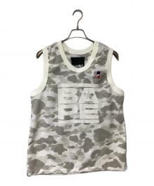 A BATHING APE（アベイシングエイプ）の古着「#06ゲームシャツ」｜ホワイト×グレー
