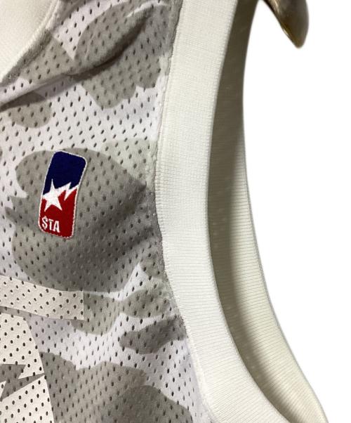A BATHING APE（アベイシングエイプ）A BATHING APE (アベイシングエイプ) #06ゲームシャツ ホワイト×グレー サイズ:Lの古着・服飾アイテム