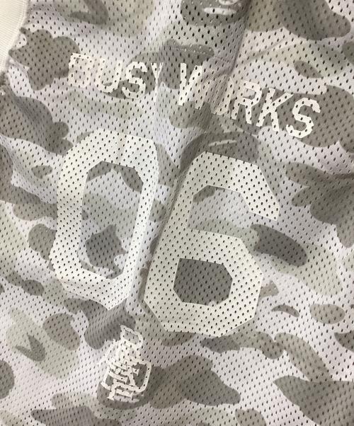 A BATHING APE（アベイシングエイプ）A BATHING APE (アベイシングエイプ) #06ゲームシャツ ホワイト×グレー サイズ:Lの古着・服飾アイテム