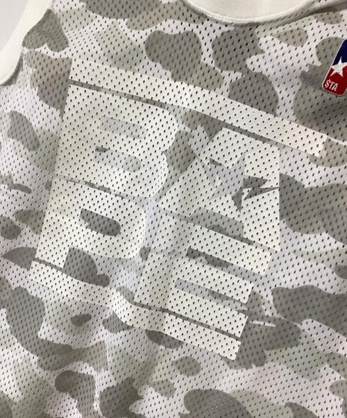A BATHING APE（アベイシングエイプ）A BATHING APE (アベイシングエイプ) #06ゲームシャツ ホワイト×グレー サイズ:Lの古着・服飾アイテム