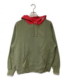 SUPREME（シュプリーム）の古着「プルオーバーパーカー」｜カーキ×レッド