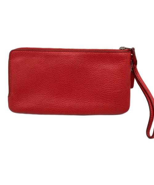 COACH（コーチ）COACH (コーチ) ダブルコーナージップポーチ レッドの古着・服飾アイテム