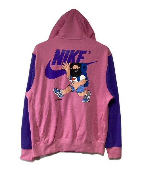 NIKE（ナイキ）NIKE (ナイキ) プルオーバーパーカー ピンク×ブルー サイズ:Mの古着・服飾アイテム
