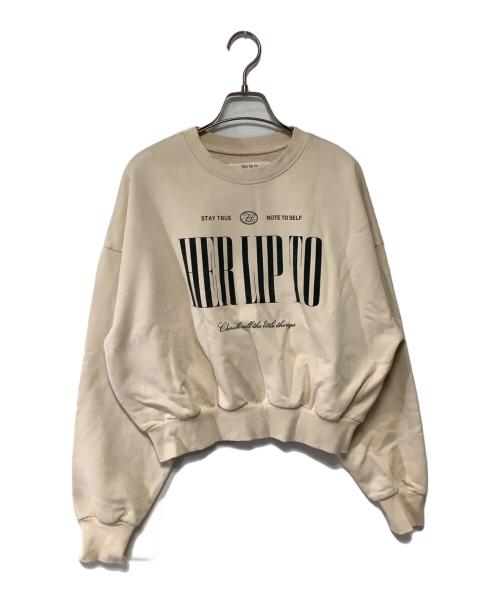 HER LIP TO（ハーリップトゥ）HER LIP TO (ハーリップトゥ) Cherish Oversized Sweatshirt ベージュ サイズ:Fの古着・服飾アイテム