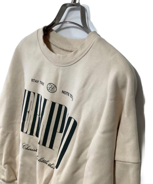 HER LIP TO（ハーリップトゥ）HER LIP TO (ハーリップトゥ) Cherish Oversized Sweatshirt ベージュ サイズ:Fの古着・服飾アイテム