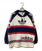 adidasアディダス）の古着「パーカー」｜ホワイト×ネイビー×レッド