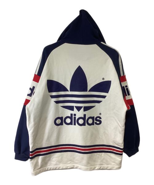 adidas（アディダス）adidas (アディダス) パーカー ホワイト×ネイビー×レッド サイズ:Lの古着・服飾アイテム