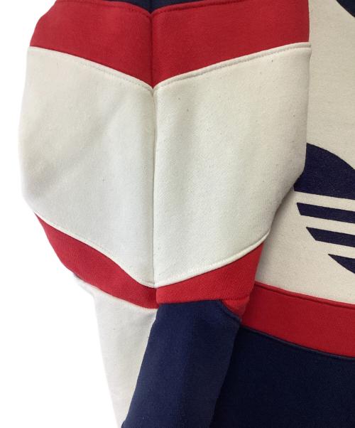 adidas（アディダス）adidas (アディダス) パーカー ホワイト×ネイビー×レッド サイズ:Lの古着・服飾アイテム