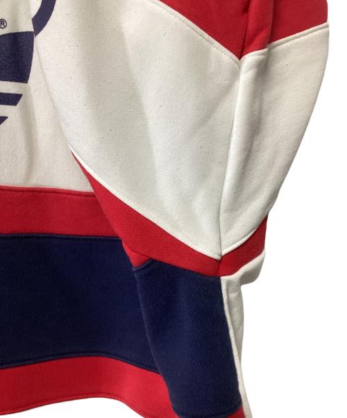 adidas（アディダス）adidas (アディダス) パーカー ホワイト×ネイビー×レッド サイズ:Lの古着・服飾アイテム