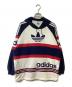 adidas（アディダス）の古着「パーカー」｜ホワイト×ネイビー×レッド