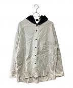 ANCELLMアンセルム）の古着「DENIM HOODIE SHIRT」｜ホワイト×ブラック
