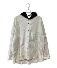 ANCELLM（アンセルム）の古着「DENIM HOODIE SHIRT」｜ホワイト×ブラック