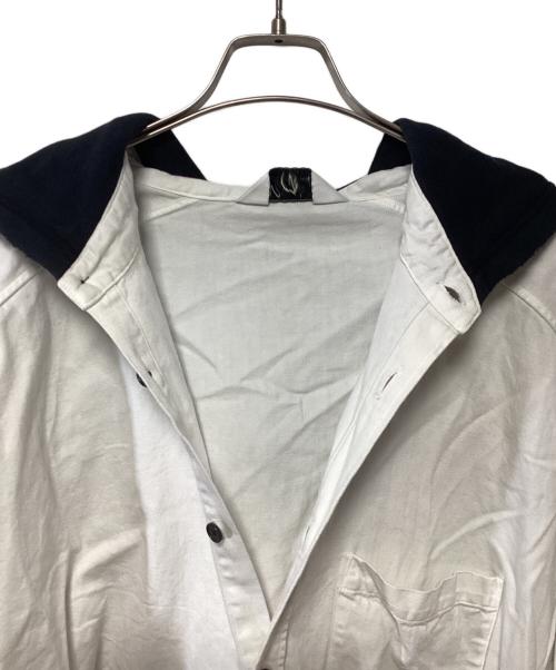 ANCELLM（アンセルム）ANCELLM (アンセルム) DENIM HOODIE SHIRT ホワイト×ブラック サイズ:2の古着・服飾アイテム