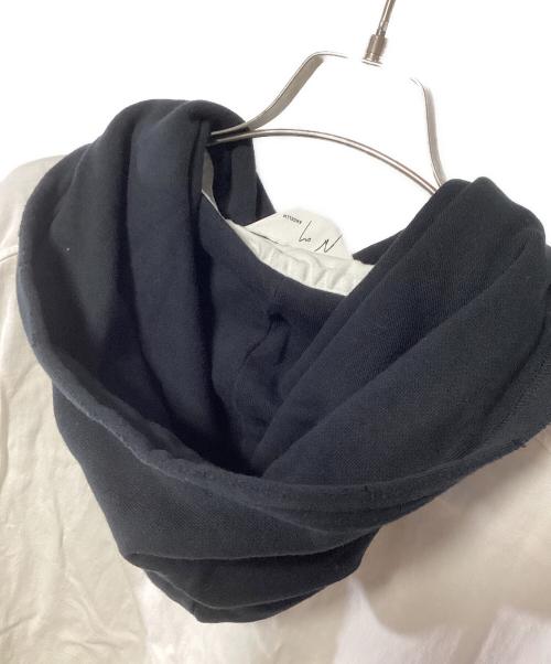 ANCELLM（アンセルム）ANCELLM (アンセルム) DENIM HOODIE SHIRT ホワイト×ブラック サイズ:2の古着・服飾アイテム