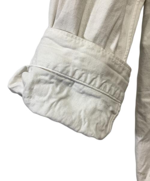 ANCELLM（アンセルム）ANCELLM (アンセルム) DENIM HOODIE SHIRT ホワイト×ブラック サイズ:2の古着・服飾アイテム