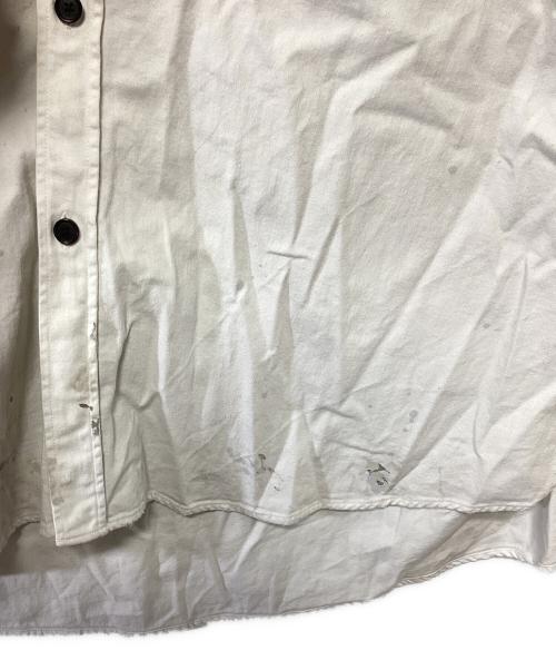 ANCELLM（アンセルム）ANCELLM (アンセルム) DENIM HOODIE SHIRT ホワイト×ブラック サイズ:2の古着・服飾アイテム