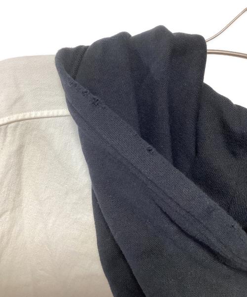 ANCELLM（アンセルム）ANCELLM (アンセルム) DENIM HOODIE SHIRT ホワイト×ブラック サイズ:2の古着・服飾アイテム