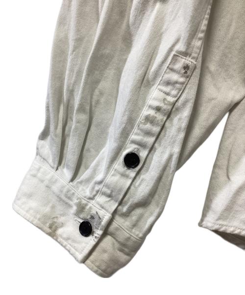 ANCELLM（アンセルム）ANCELLM (アンセルム) DENIM HOODIE SHIRT ホワイト×ブラック サイズ:2の古着・服飾アイテム