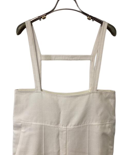 YORI（ヨリ）YORI (ヨリ) ドライツイードサロペット アイボリー サイズ:36の古着・服飾アイテム